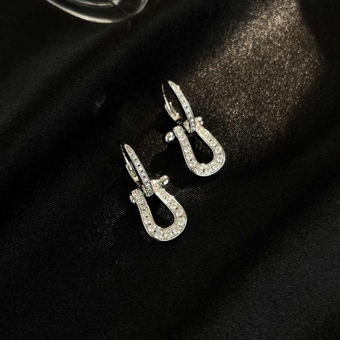 [Imperial] FORCE 10 FULL DIAMOND DROP EARRINGS MEDIUM MODEL