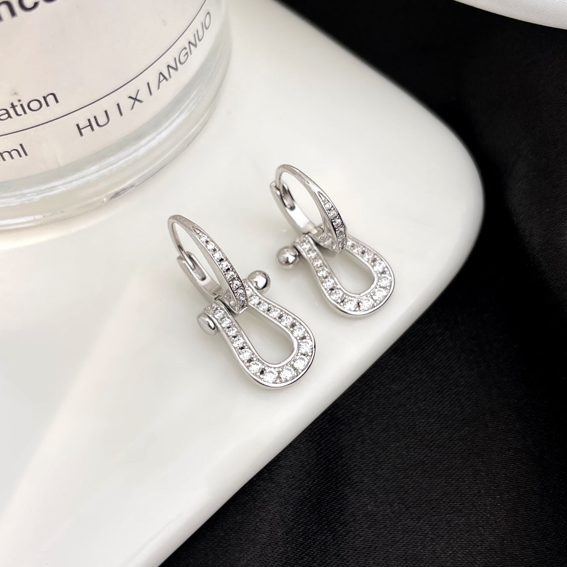 [Imperial] FORCE 10 FULL DIAMOND DROP EARRINGS MEDIUM MODEL