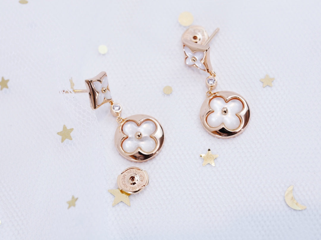 [Imperial] STAR AND SUN PINK GOLD MOP DROP EARRINGS