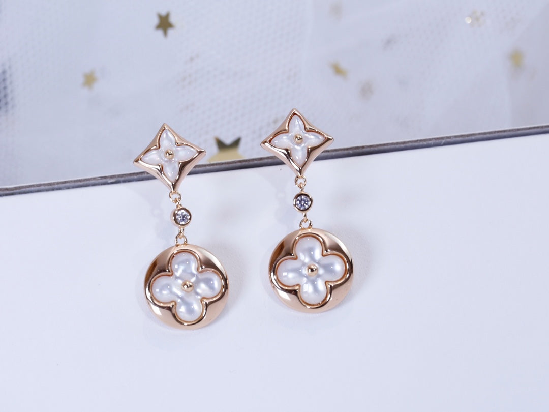 [Imperial] STAR AND SUN PINK GOLD MOP DROP EARRINGS