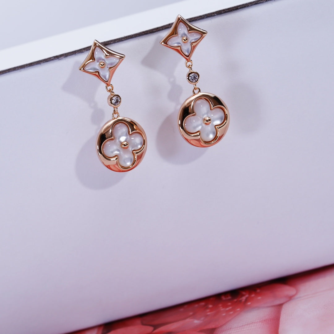[Imperial] STAR AND SUN PINK GOLD MOP DROP EARRINGS