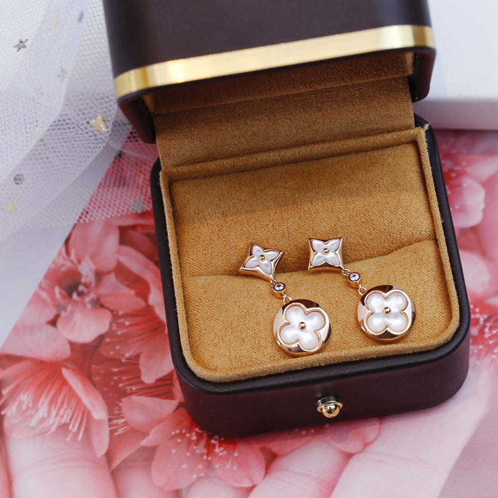 [Imperial] STAR AND SUN PINK GOLD MOP DROP EARRINGS