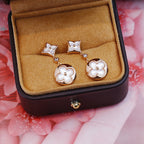 [Imperial] STAR AND SUN PINK GOLD MOP DROP EARRINGS