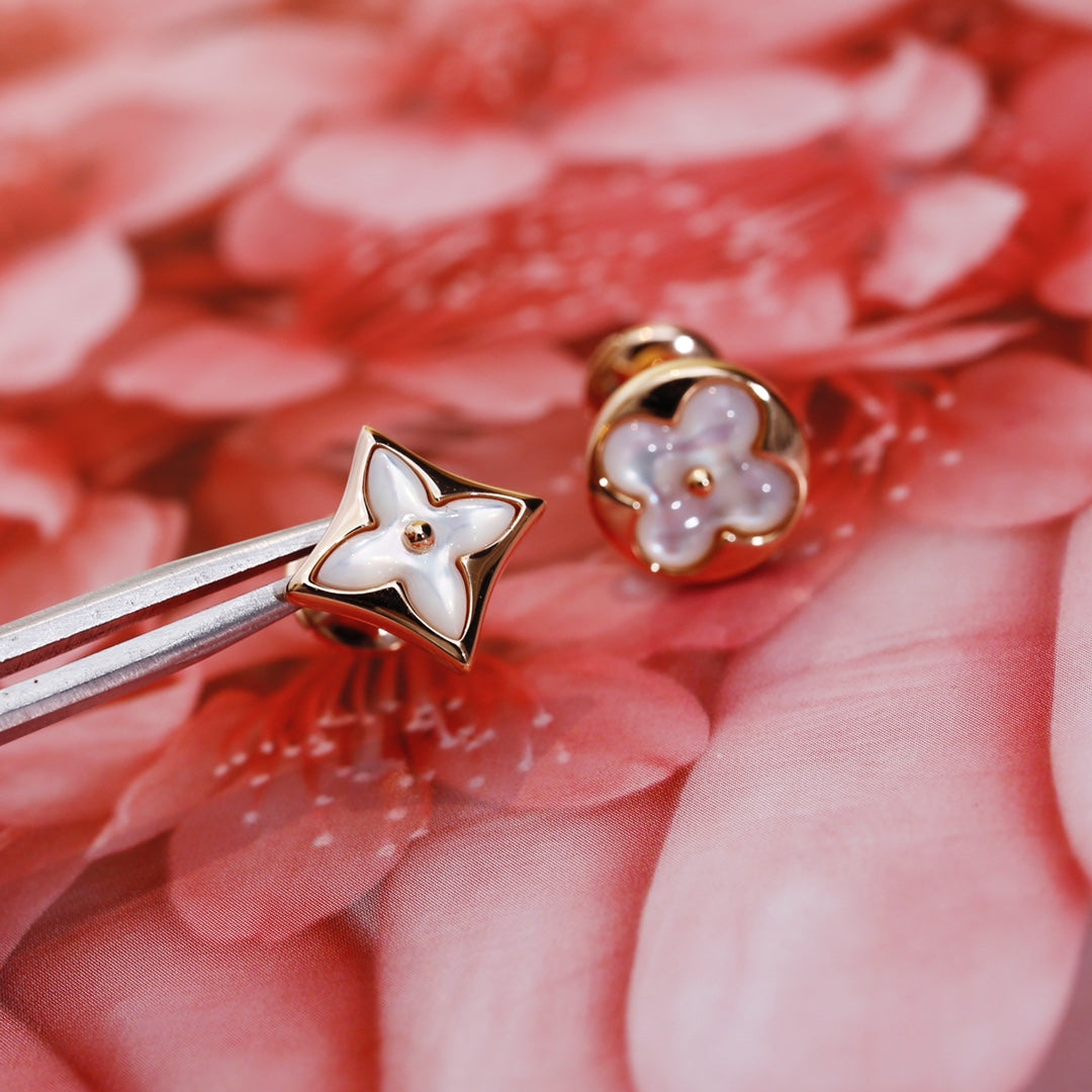 [Imperial] STAR AND SUN PINK GOLD MOP STUD EARRINGS