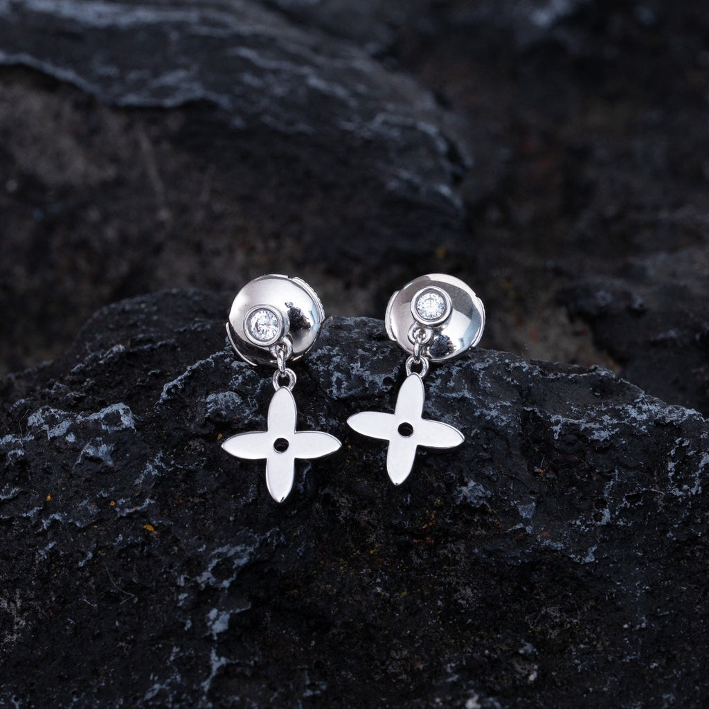[Imperial] VIDYLLE SILVER DIAMOND MINI DROP EARRINGS