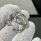 [Imperial] LOVE DIAMOND SILVER HOOP EARRINGS