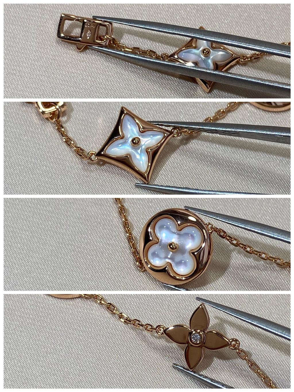 [Imperial] STAR AND SUN 5 MOTIF MOP PINK GOLD BRACELET