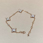[Imperial] STAR 4 MOTIF MOP DIAMOND PINK GOLD BRACELET