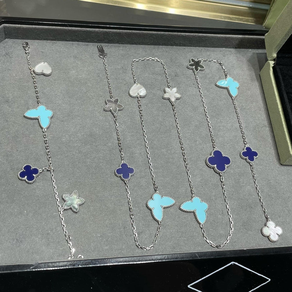 [Imperial] LUCKY CLOVER SILVER 11 MOTIF NECKLACE