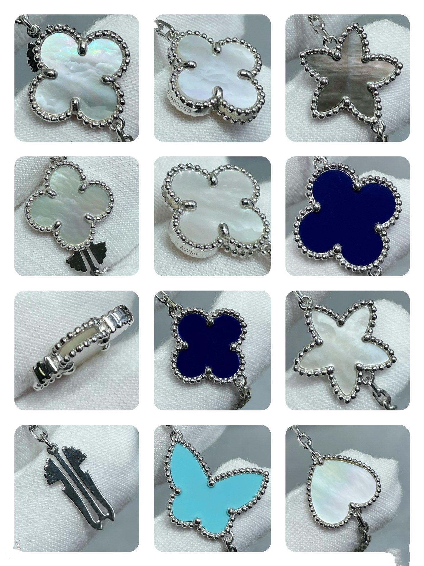 [Imperial] LUCKY CLOVER SILVER 11 MOTIF NECKLACE
