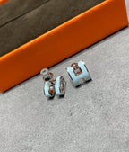 [Imperial] POP H SKY BLUE STUD EARRINGS