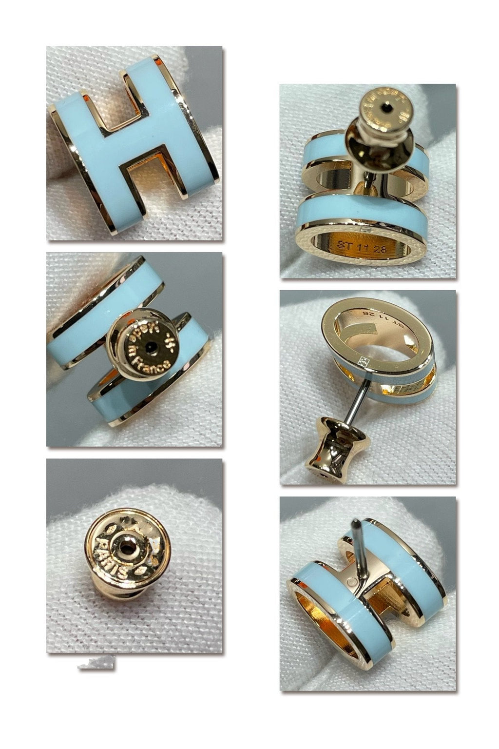 [Imperial] POP H SKY BLUE STUD EARRINGS