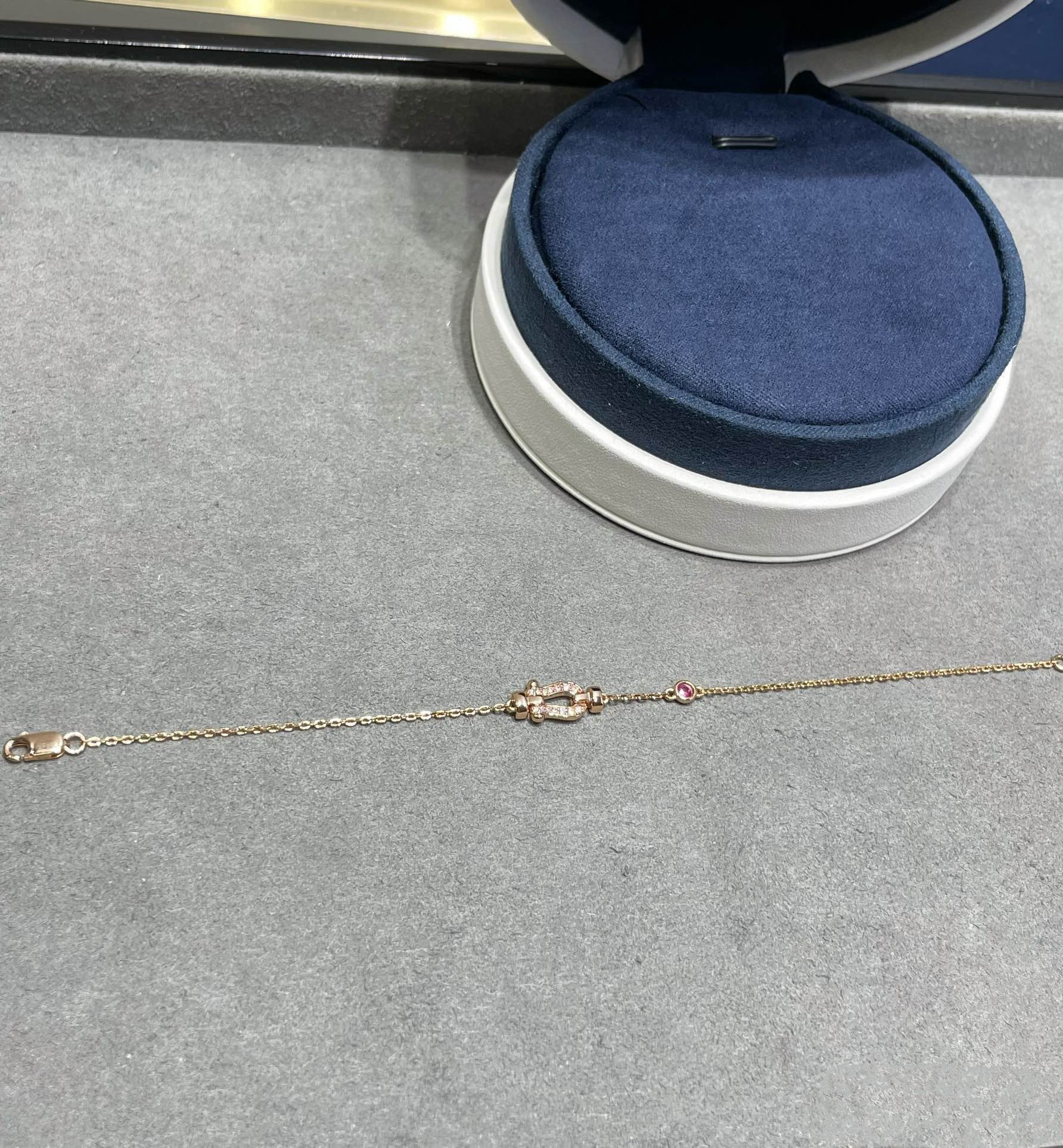 [Imperial] FORCE 10 DIAMOND CHAIN LINK PINK GOLD BRACELET