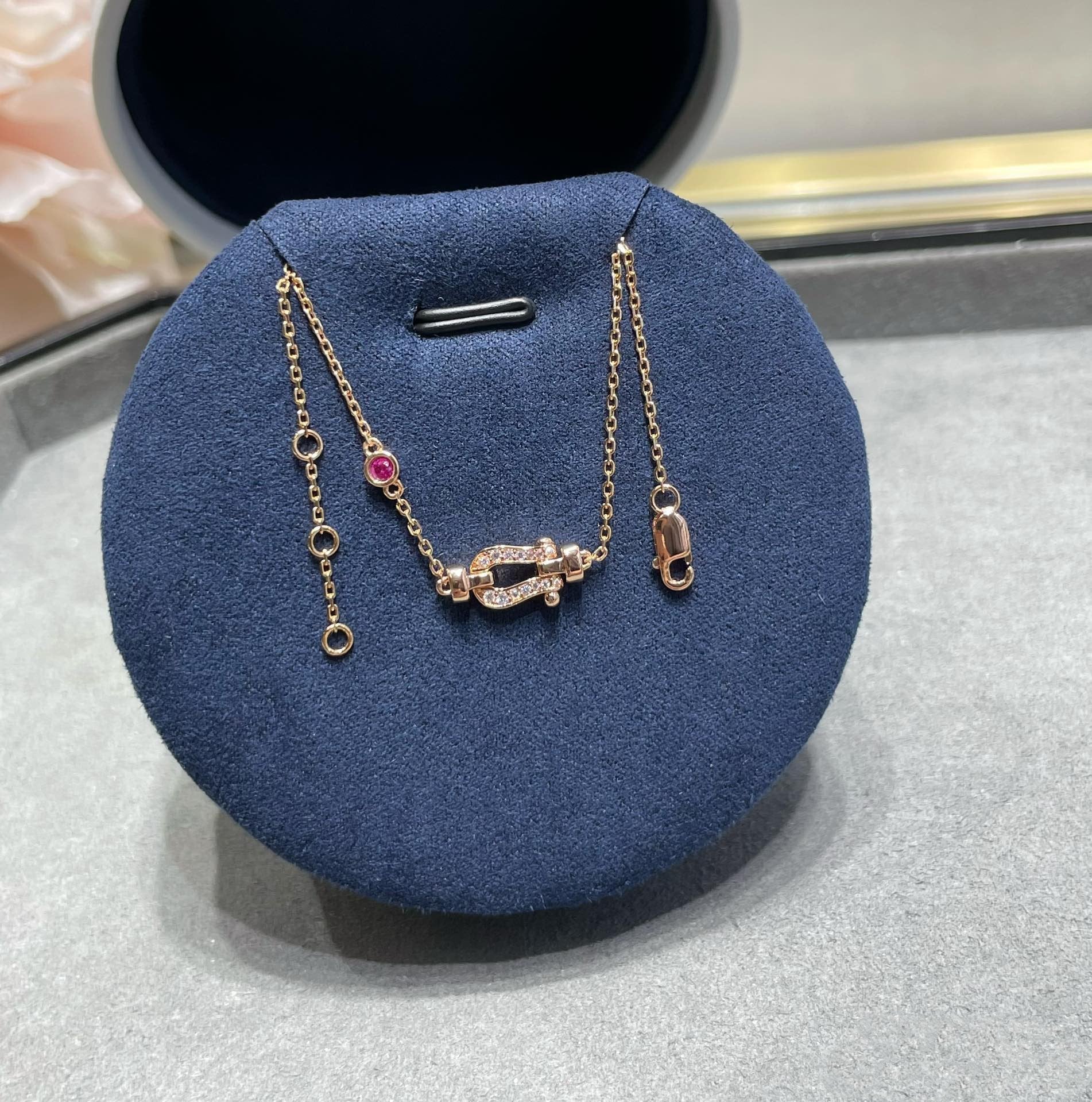 [Imperial] FORCE 10 DIAMOND CHAIN LINK PINK GOLD BRACELET
