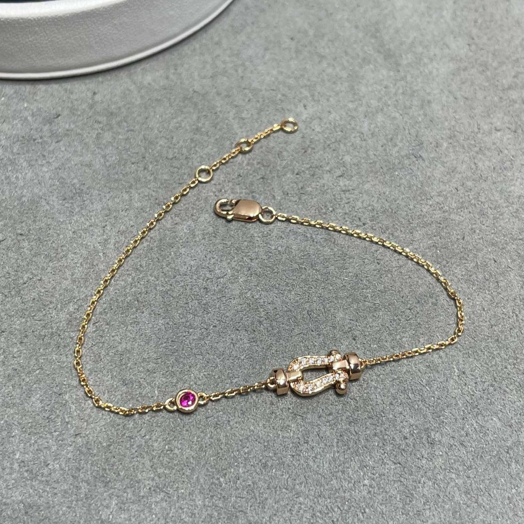 [Imperial] FORCE 10 DIAMOND CHAIN LINK PINK GOLD BRACELET