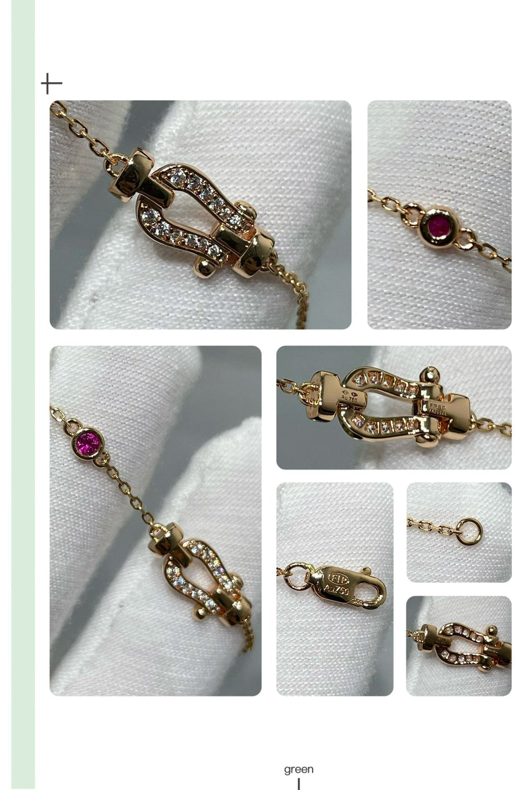 [Imperial] FORCE 10 DIAMOND CHAIN LINK PINK GOLD BRACELET