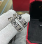 [Imperial] LOVE CERAMIC DIAMOND PAVED SILVER EARRINGS