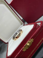 [Imperial] LOVE PINK GOLD SILVER DIAMOND DOUBLE RING