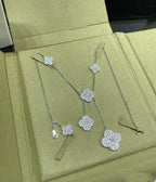 [Imperial] CLOVER 6 MOTIF DIAMOND PAVED NECKLACE