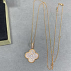 [Imperial] CLOVER 25MM LARGE PEDANT DIAMOND PAVED LONG NECKLACE