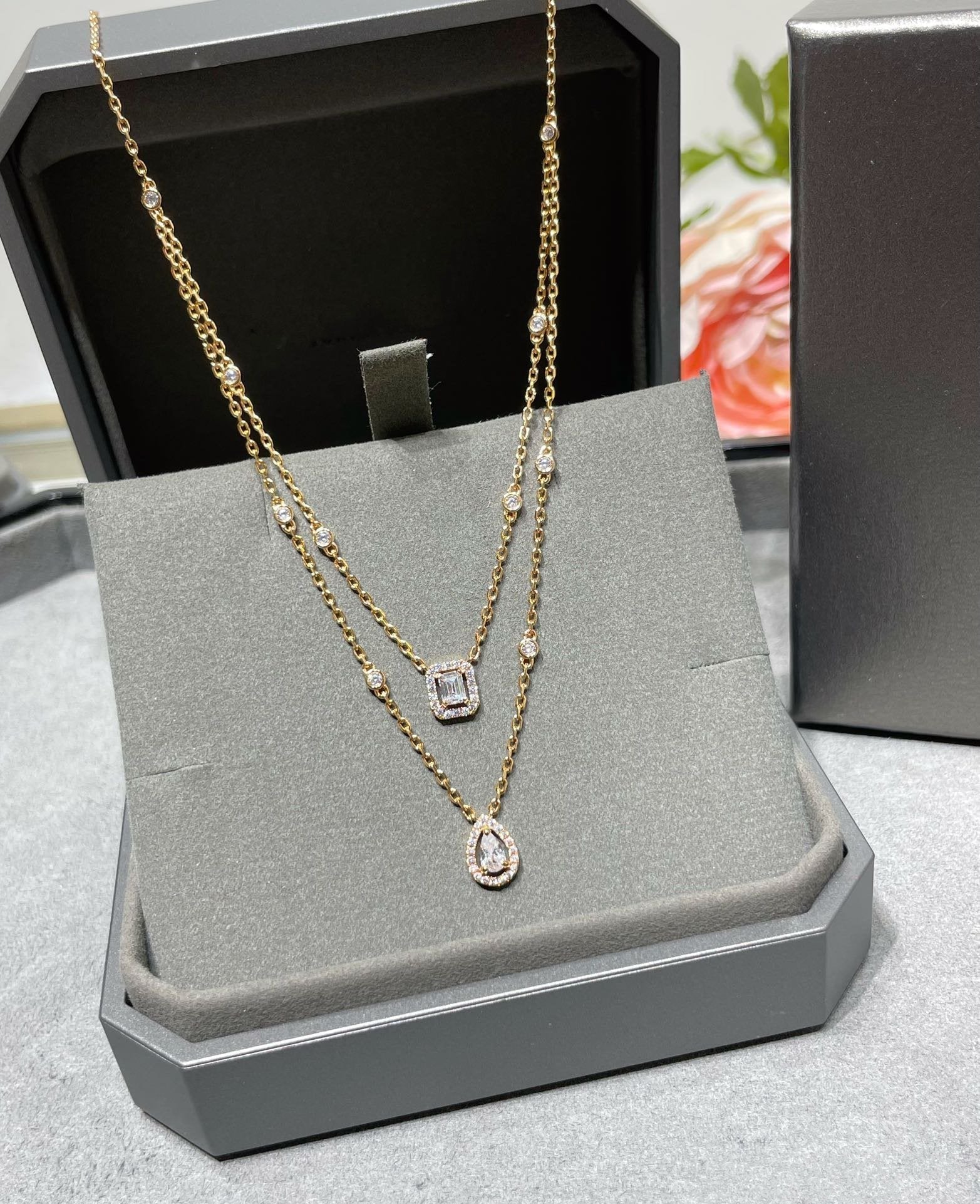 [Imperial] MY TWIN 2 ROW DIAMOND NECKLACE
