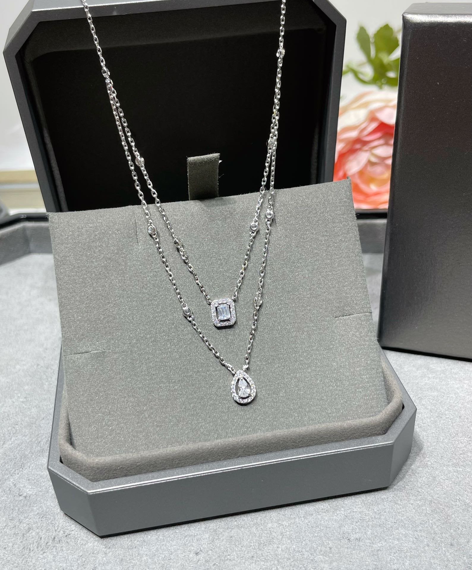 [Imperial] MY TWIN 2 ROW DIAMOND NECKLACE