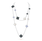 [Imperial] CLOVER 16 MOTIF CHALCEDONY MOP SILVER NECKLACE