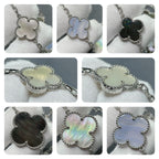 [Imperial] CLOVER 16 MOTIF CHALCEDONY MOP SILVER NECKLACE