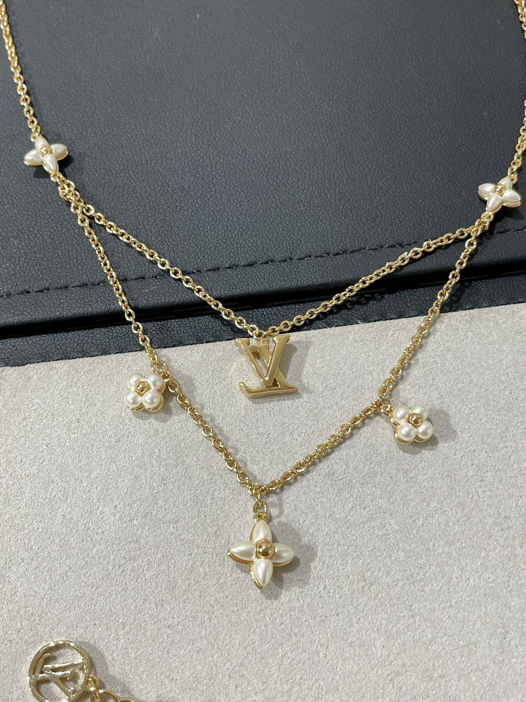 [Imperial] FLOWERGRAM GOLD MOP DOUBLE ROW NECKLACE