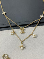 [Imperial] FLOWERGRAM GOLD MOP DOUBLE ROW NECKLACE
