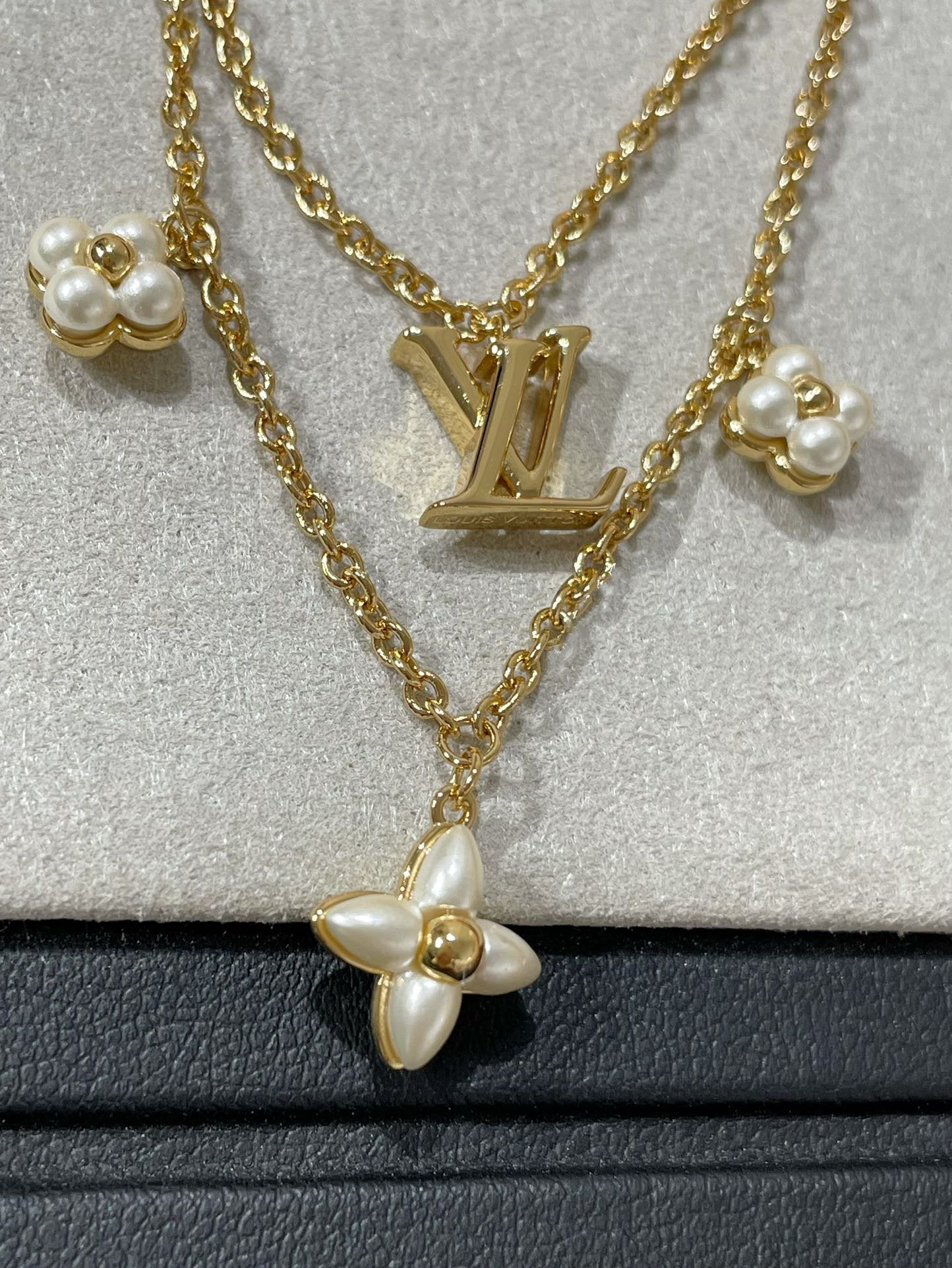 [Imperial] FLOWERGRAM GOLD MOP DOUBLE ROW NECKLACE