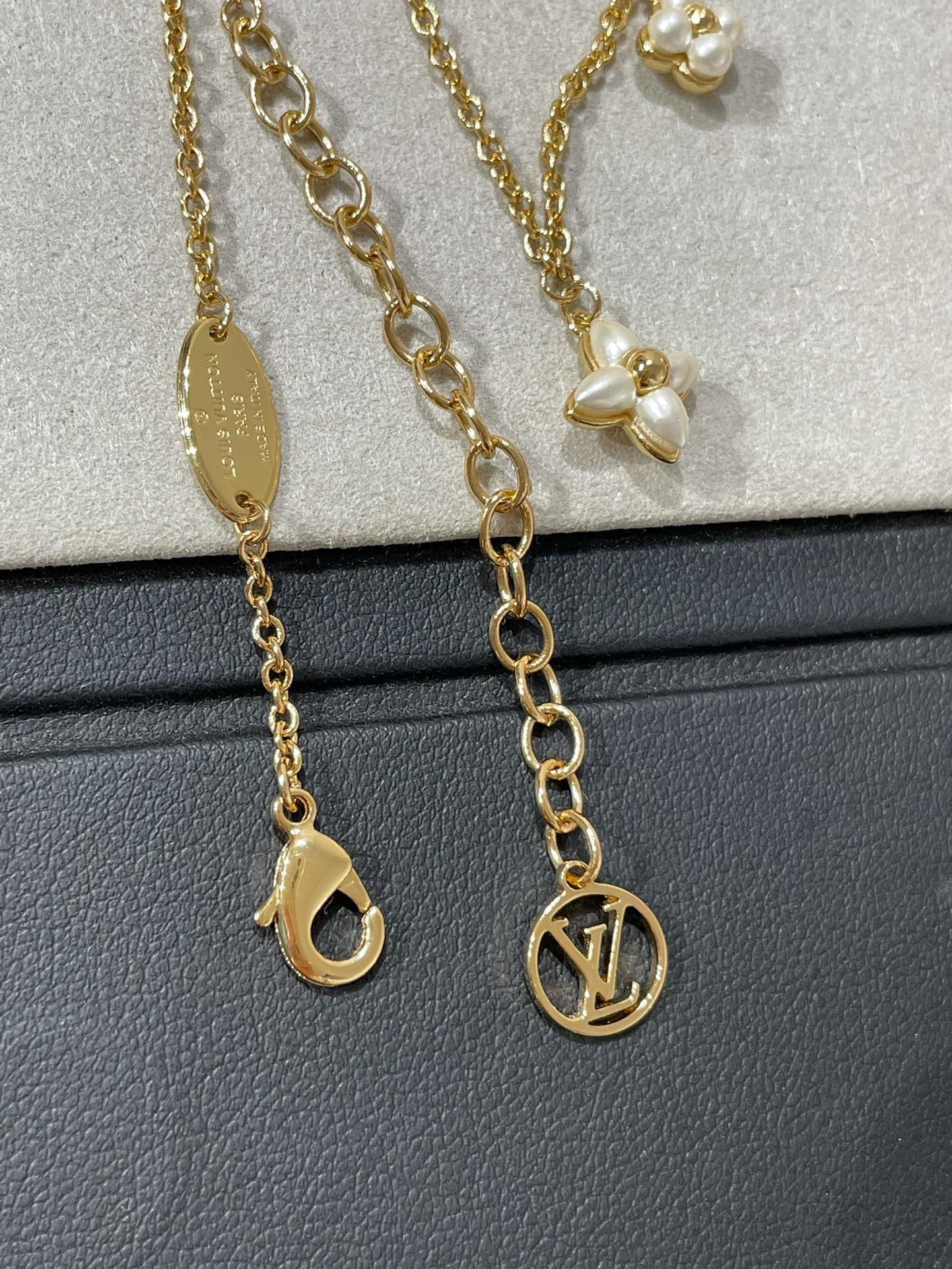 [Imperial] FLOWERGRAM GOLD MOP DOUBLE ROW NECKLACE