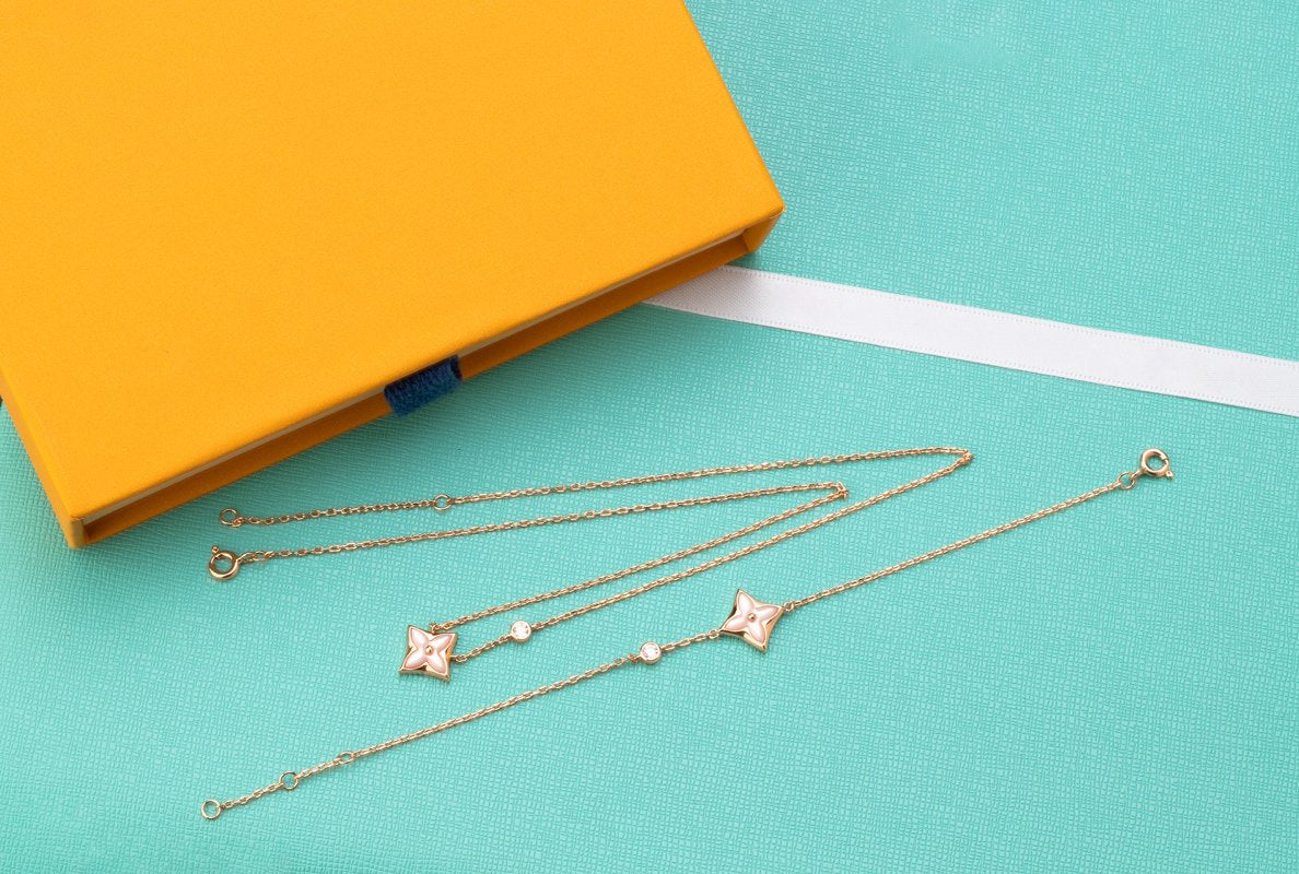 [Imperial] STAR PINK MOP 1 DIAMOND PINK GOLD NECKLACE