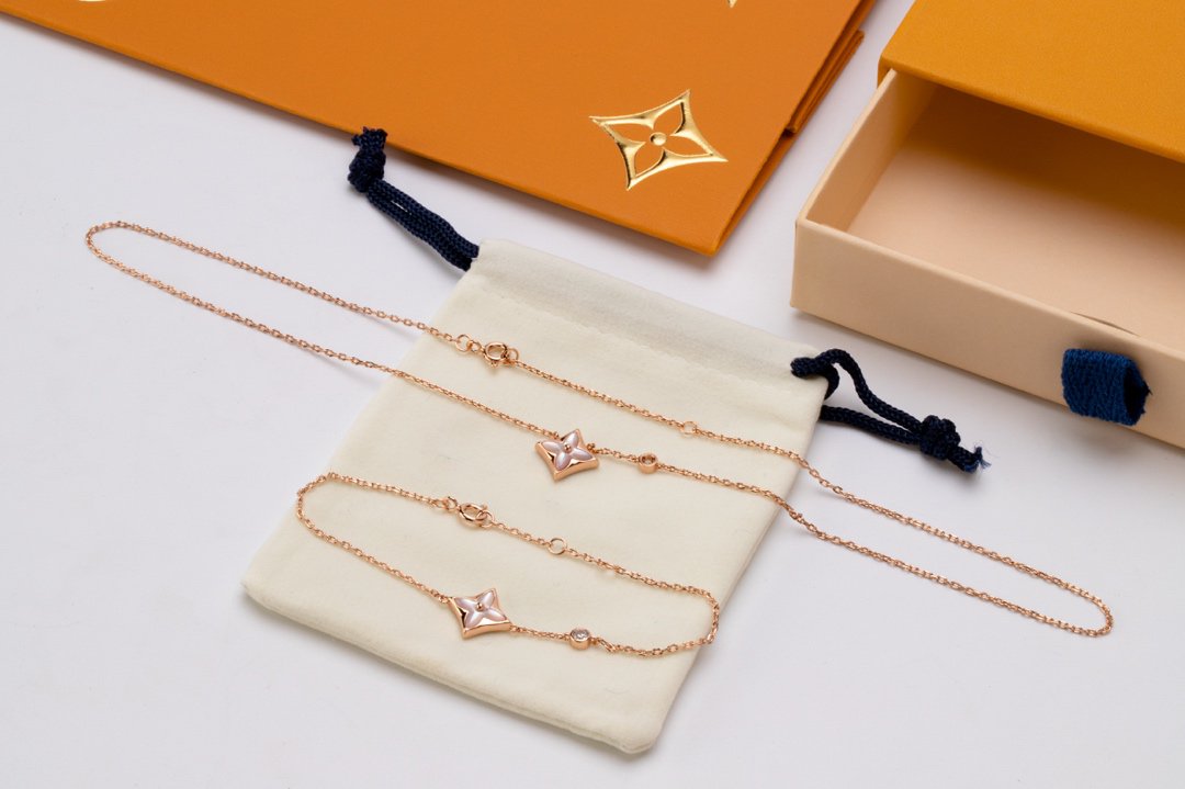 [Imperial] STAR PINK MOP 1 DIAMOND PINK GOLD NECKLACE