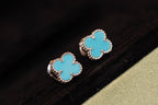 [Imperial] CLOVER MINI TURQUOISE SILVER STUD EARRINGS