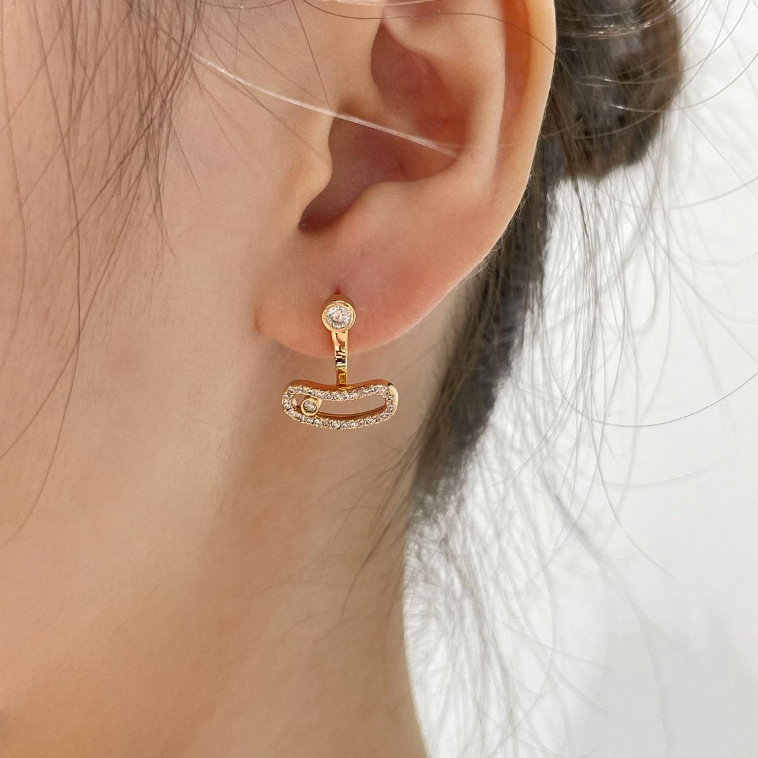 [Imperial] MOVE UNO PINK GOLD DIAMOND EARRINGS