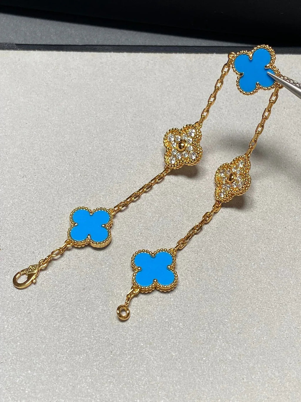 [Imperial]New CLOVER 5 MOTIF BLUE AGATE BRACELET COLLECTION