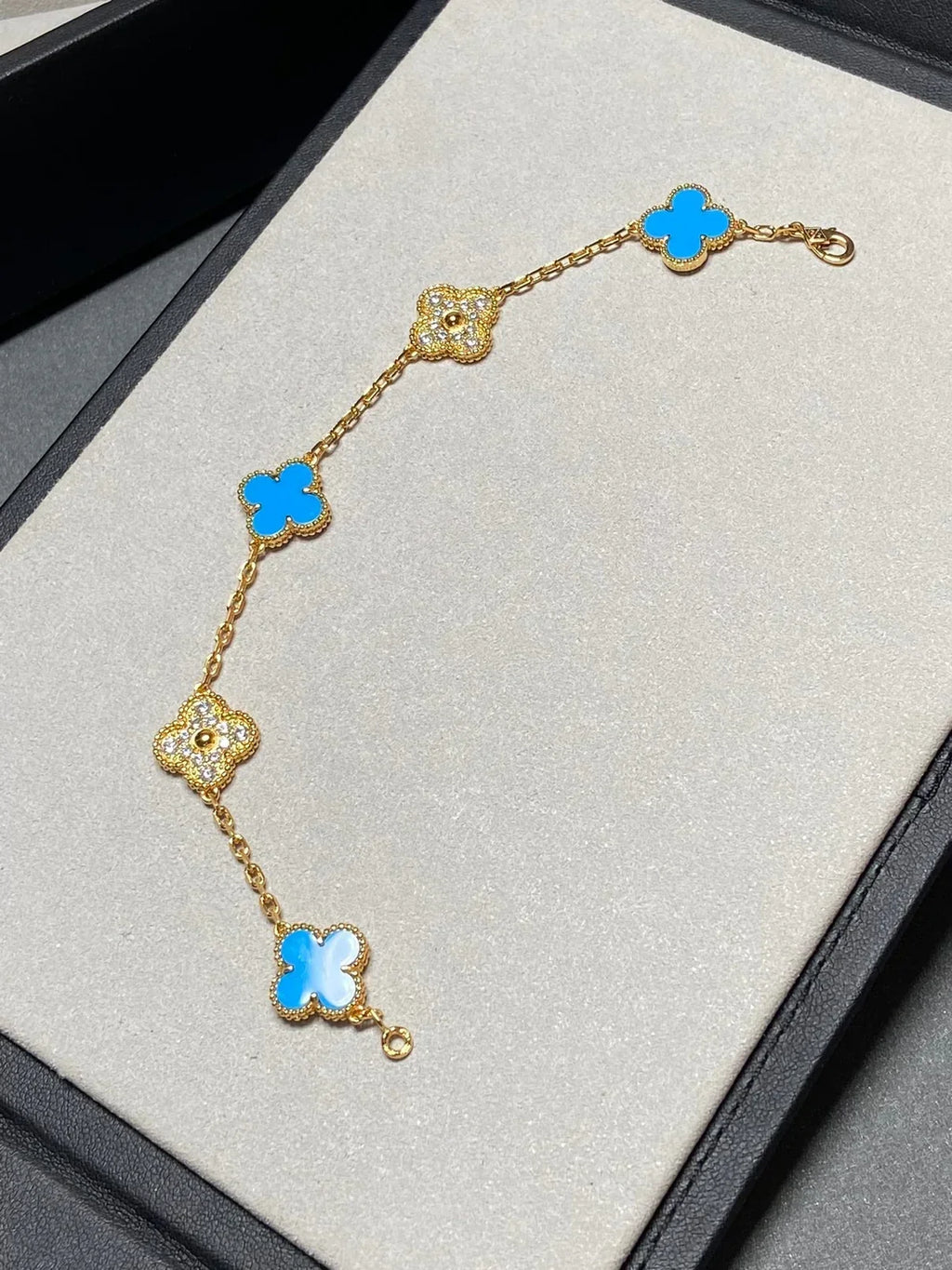 [Imperial]New CLOVER 5 MOTIF BLUE AGATE BRACELET COLLECTION