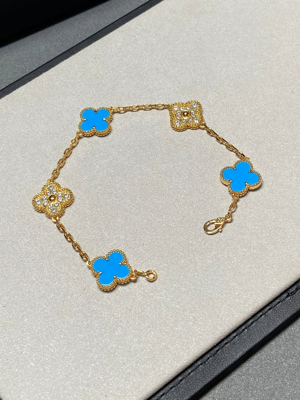 [Imperial]New CLOVER 5 MOTIF BLUE AGATE BRACELET COLLECTION