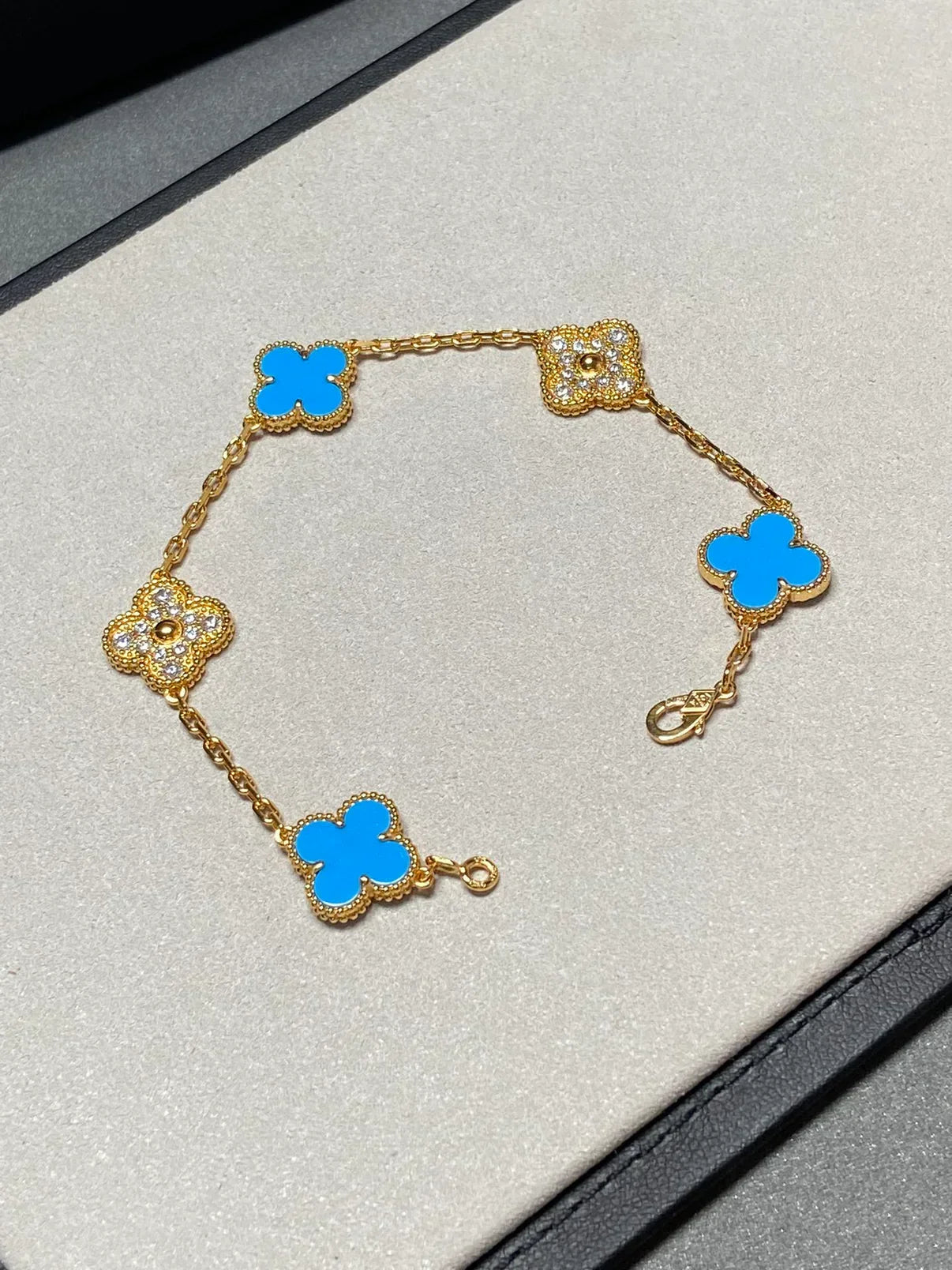 [Imperial]New CLOVER 5 MOTIF BLUE AGATE BRACELET COLLECTION