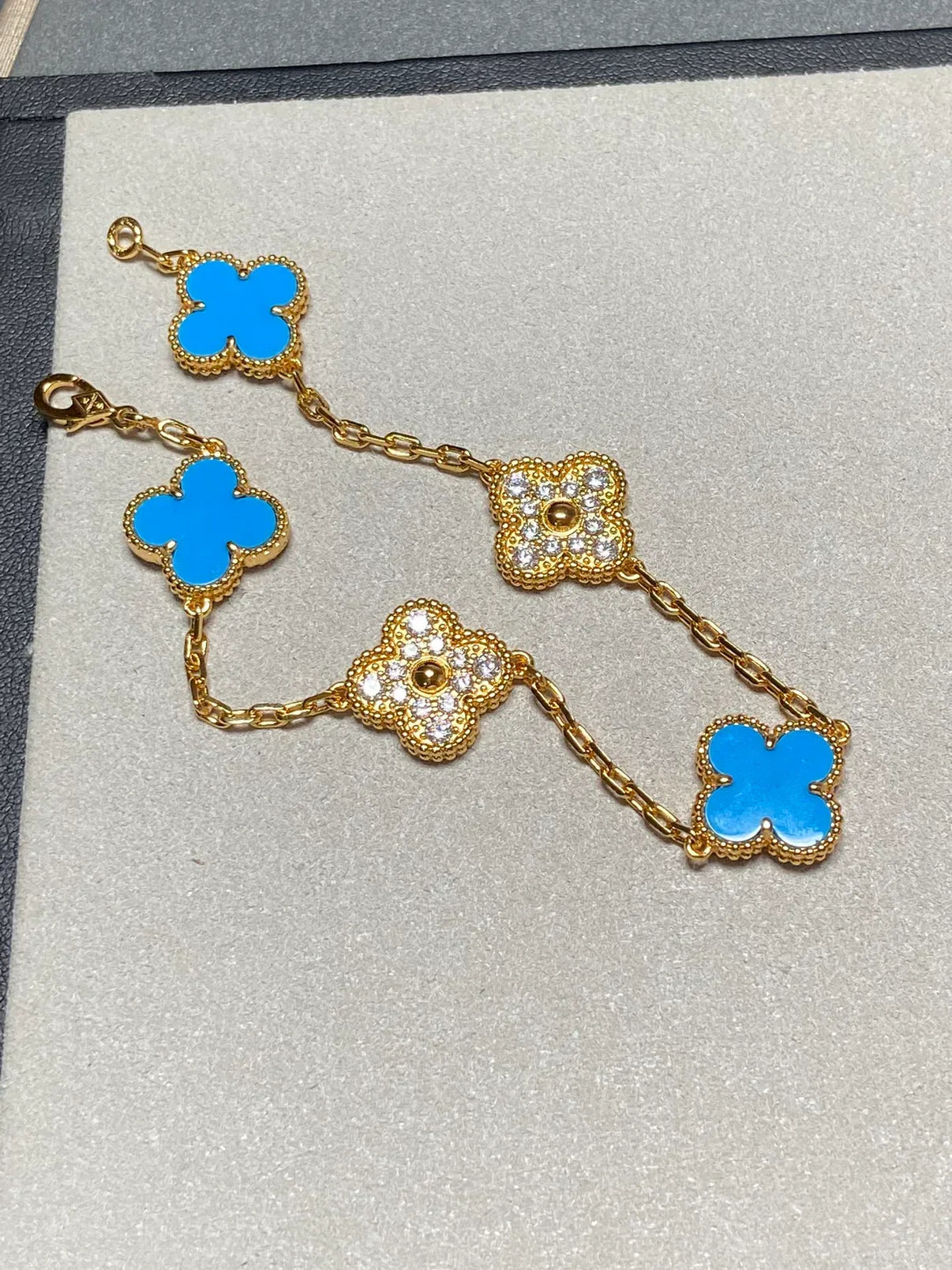 [Imperial]New CLOVER 5 MOTIF BLUE AGATE BRACELET COLLECTION