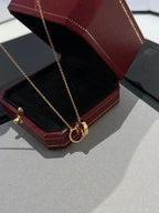 [Imperial] LOVE NECKLACE DOUBLE RING PINK GOLD
