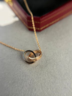 [Imperial] LOVE NECKLACE DOUBLE RING PINK GOLD