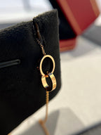 [Imperial] LOVE NECKLACE DOUBLE RING PINK GOLD