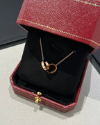 [Imperial] LOVE NECKLACE DOUBLE RING PINK GOLD