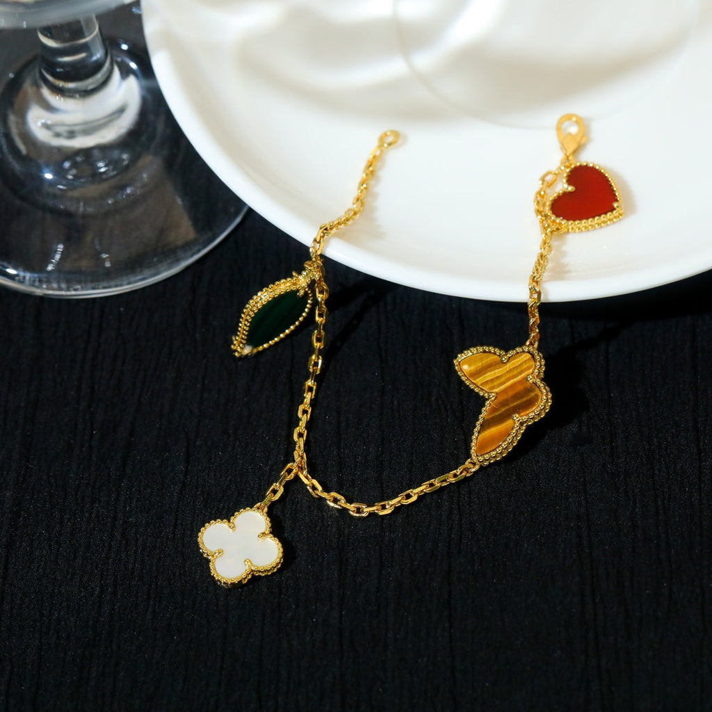 [Imperial] LUCKY SPRING 5 MOTIF GOLD BRACELET