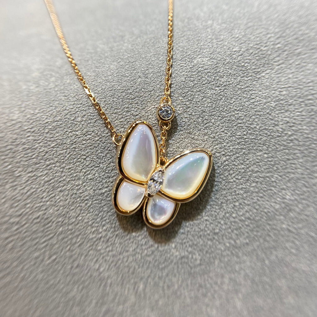 [Imperial] BUTTERFLY MOP DIAMOND NECKLACE