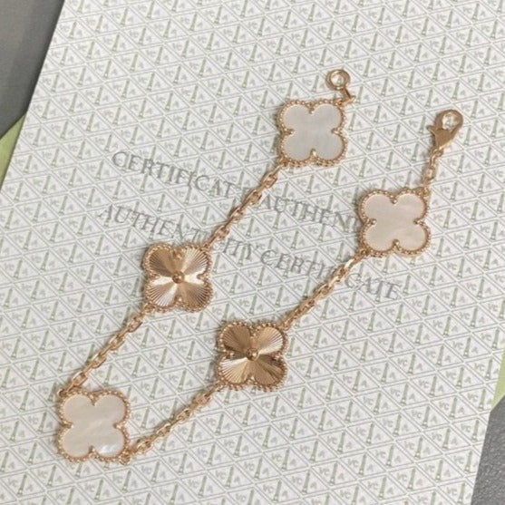 [Imperial]New CLOVER WHITE PEARL MOP 5 MOTIF BRACELET COLLECTION