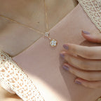 [Imperial] STAR AND SUN WHITE MOP 2 MOTIF PINK GOLD NECKLACE