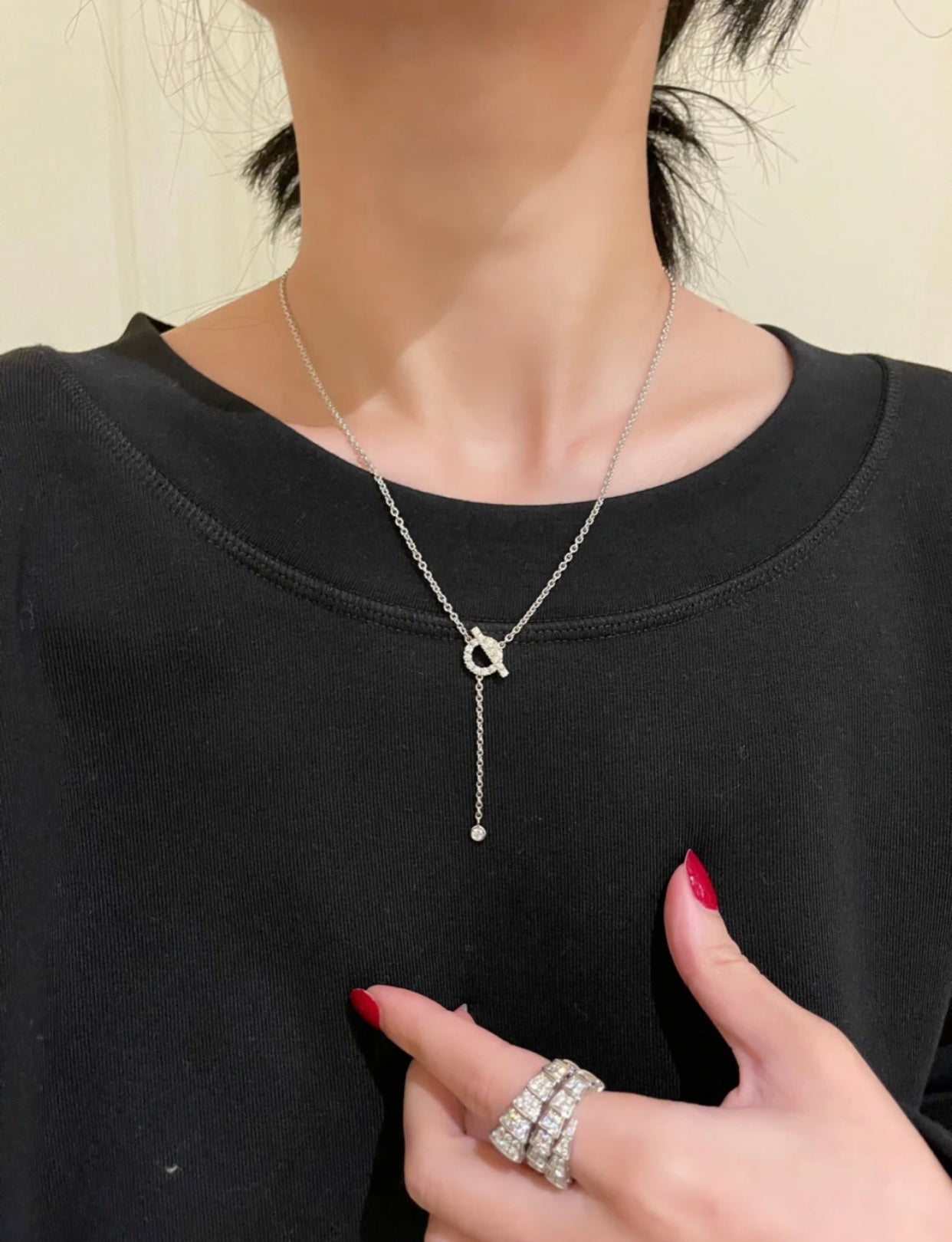 [Imperial] FINESSE SILVER DIAMOND NECKLACE